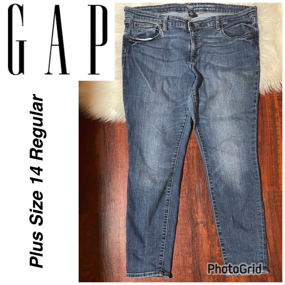 GAP Women's High Waist Skimmer Denim Jeggings  - Plus Size 14 Regular